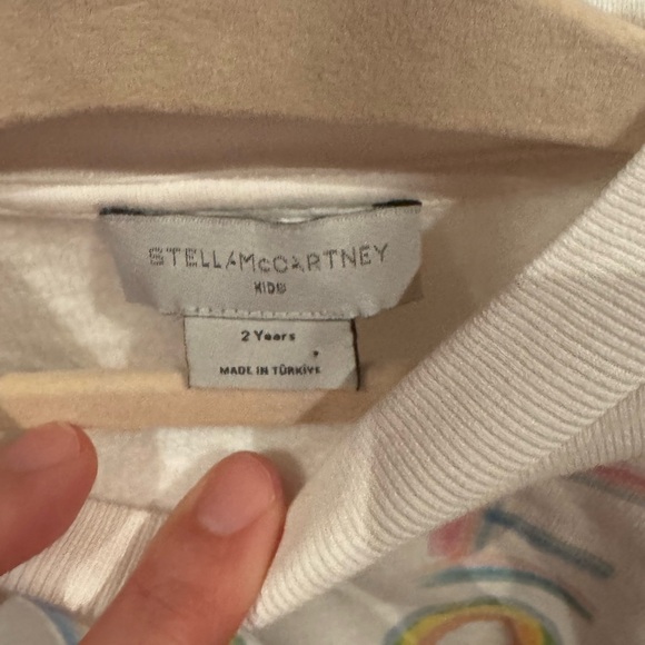 Baby Girl Stella McCartney Rainbow Logo Sweatshirt Hoodie White Toddler 2T Kids - Picture 6 of 7